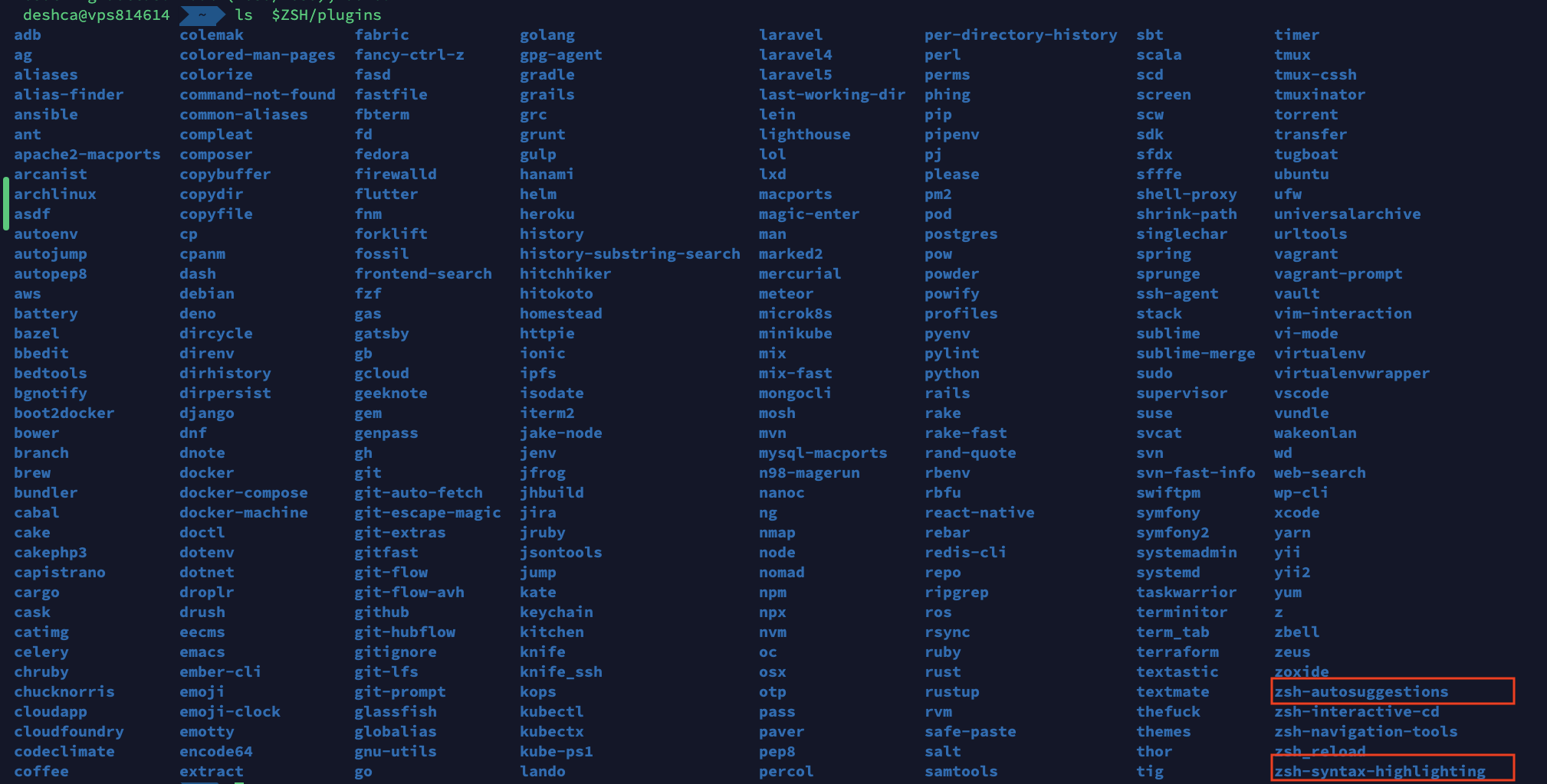 zsh syntax highlighting