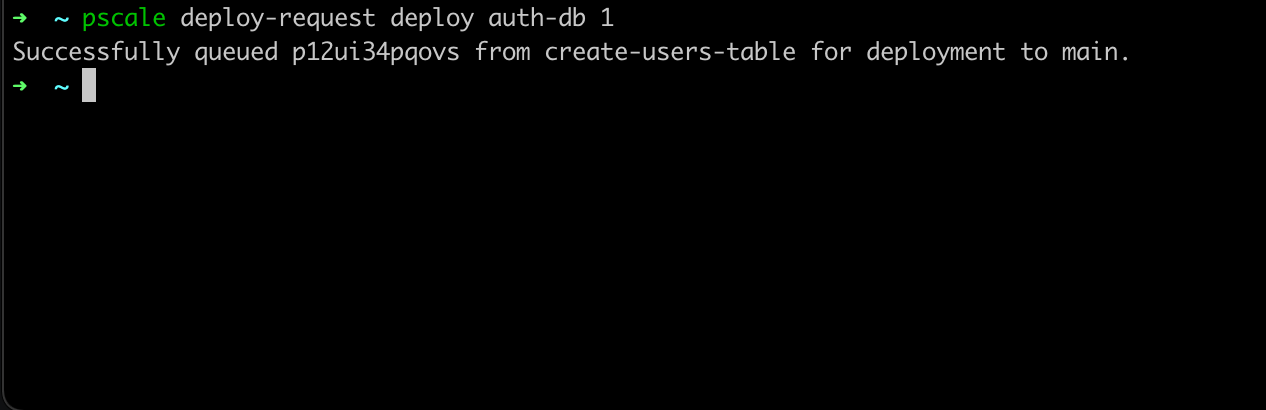 Deploy the branch create-users-table in the main branch
