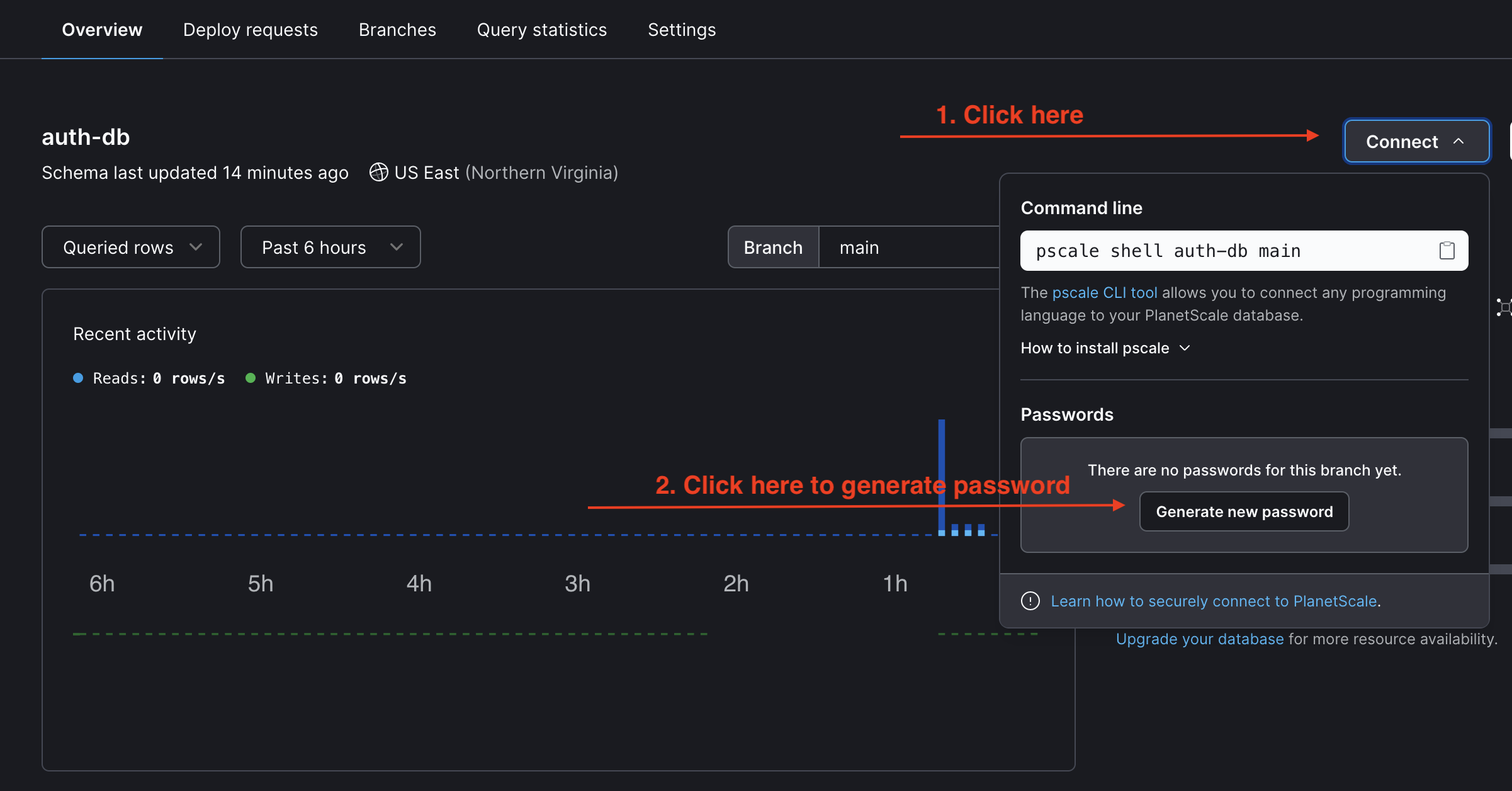 Generate the password for the main branch.