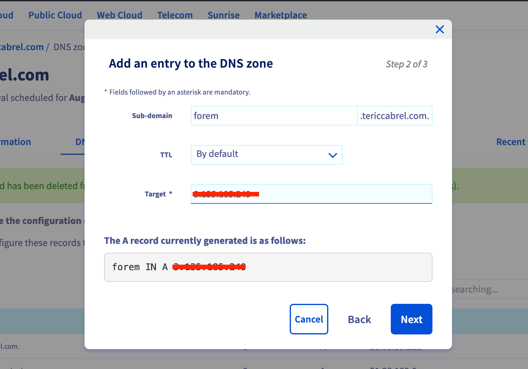 Configure the DNS Zone