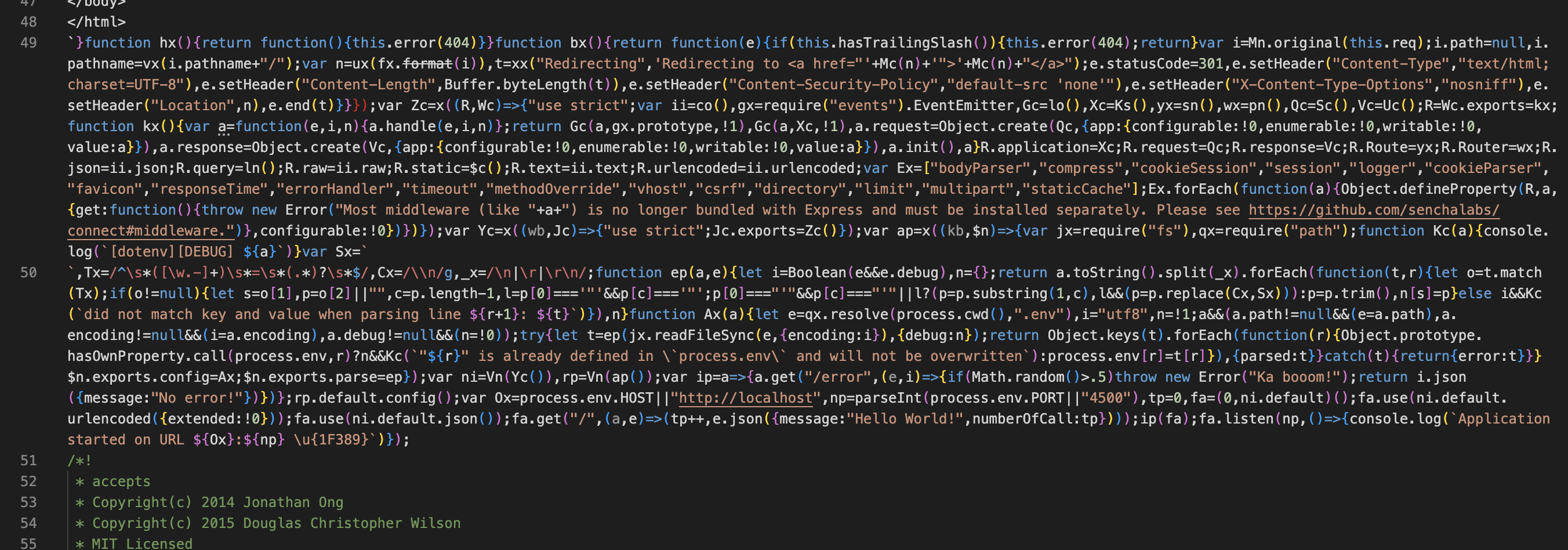 The content of a standalone bundle JavaScript file.