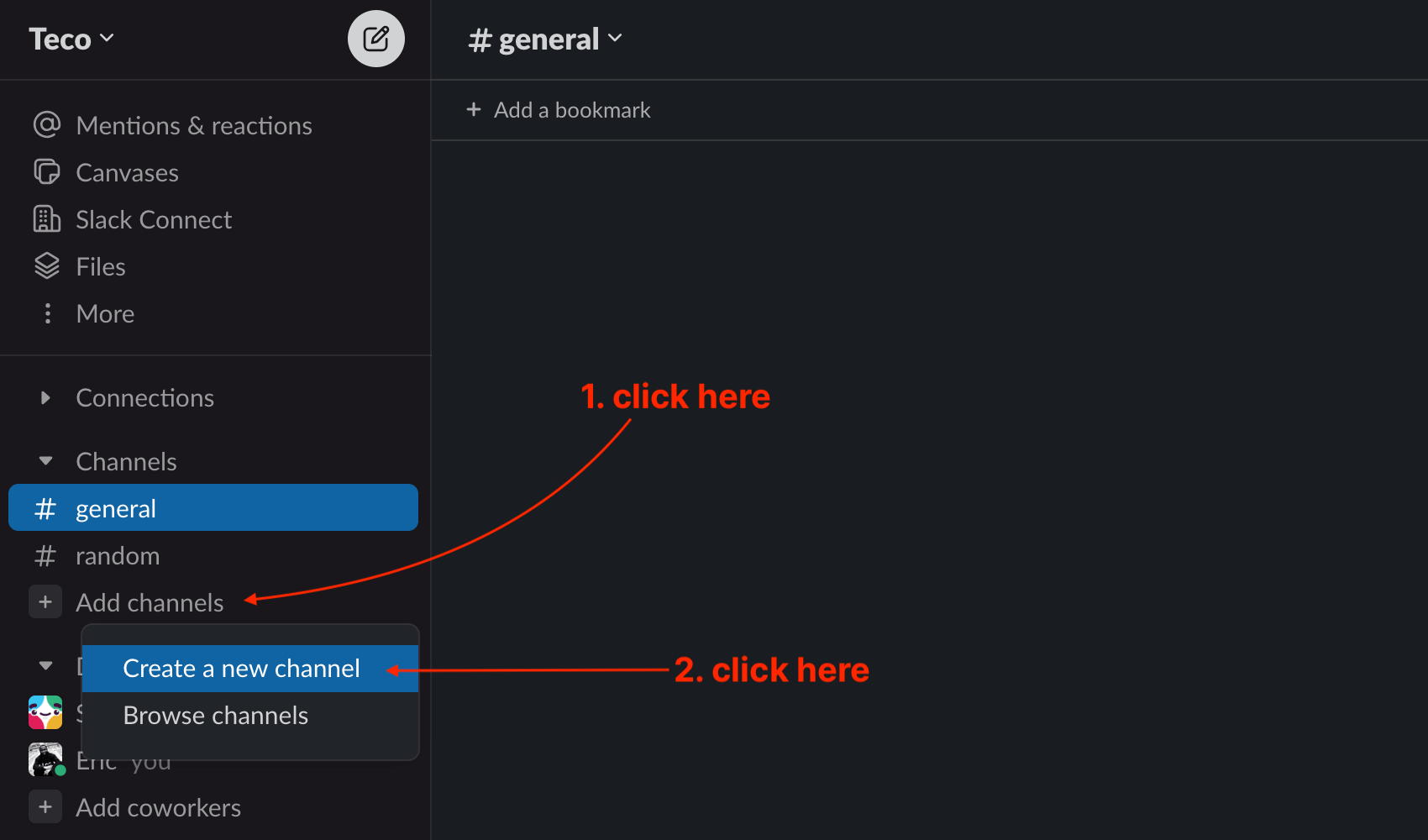 Create a Slack channel.