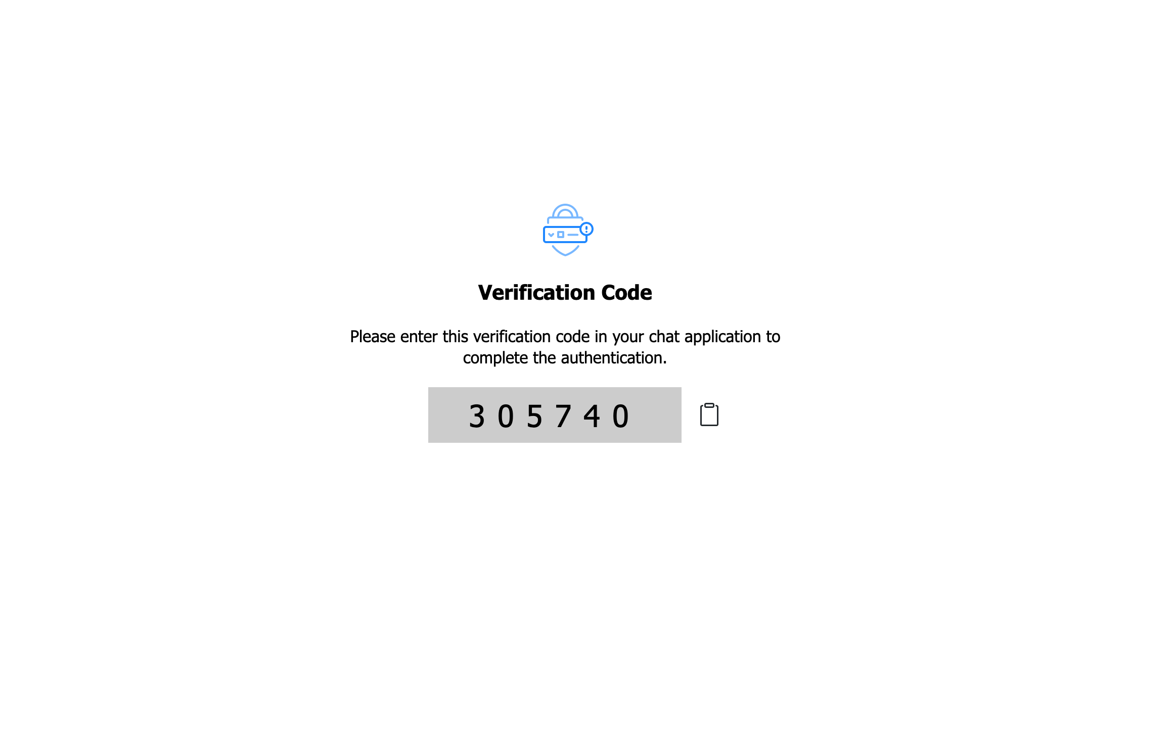 Verification code was generated to connect the GitHub account.
