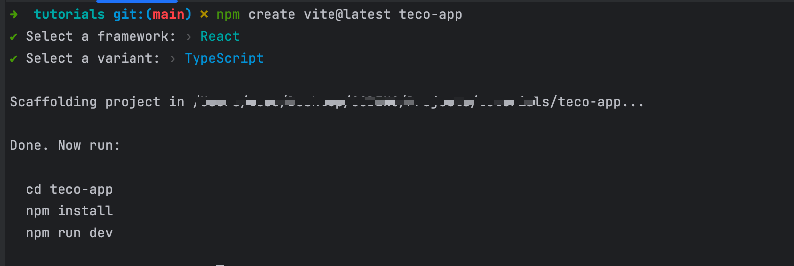 Create a new React project using the Vite CLI.