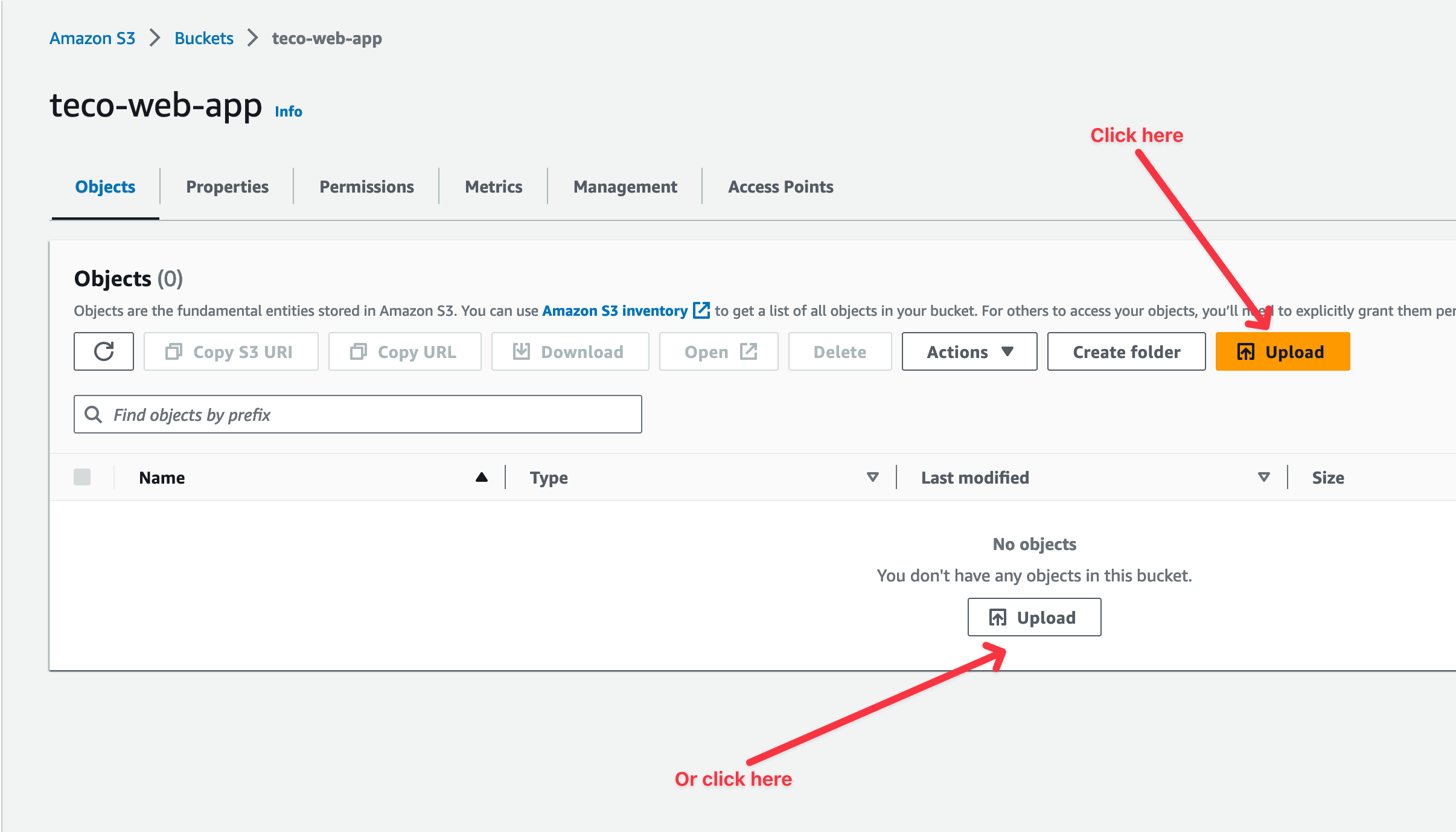 Start files upload to the S3 bucket.