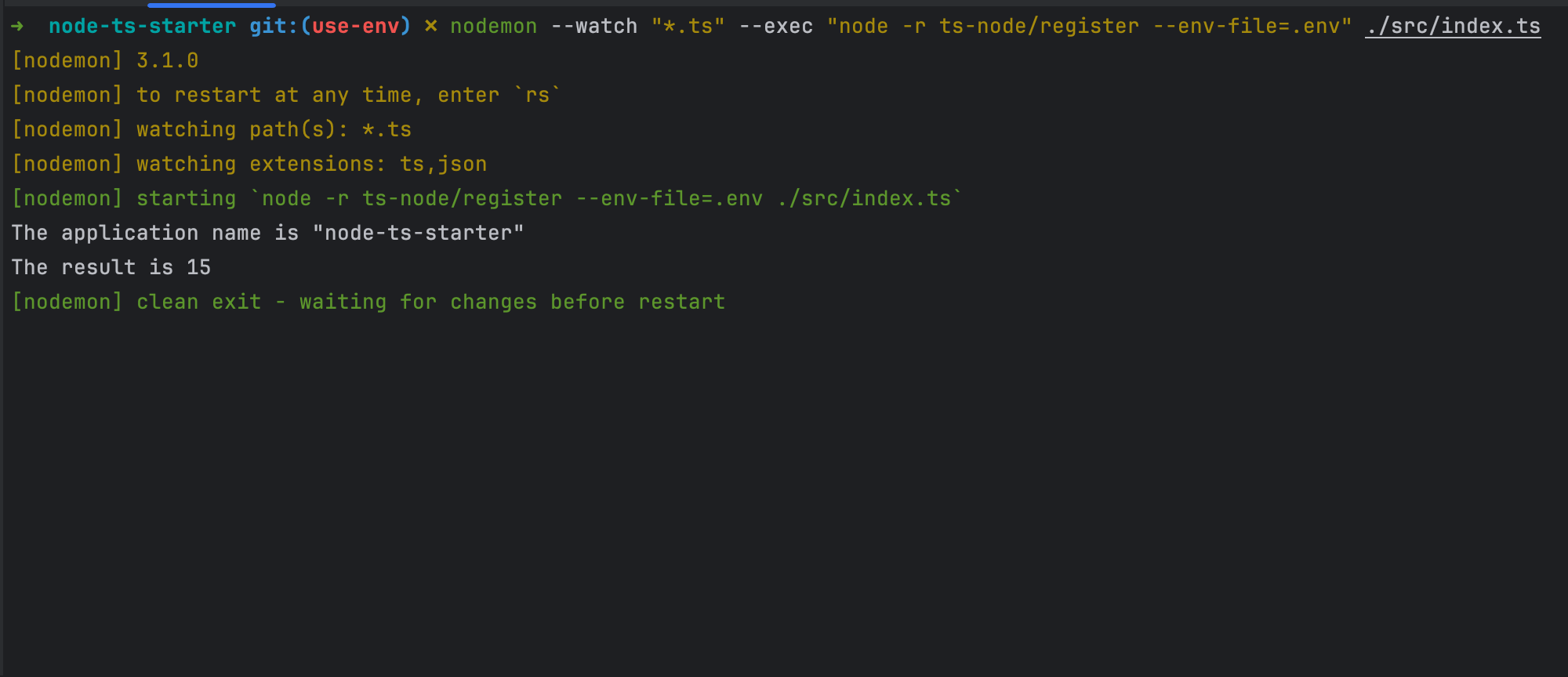 Load environment variables when running a Node.js application.
