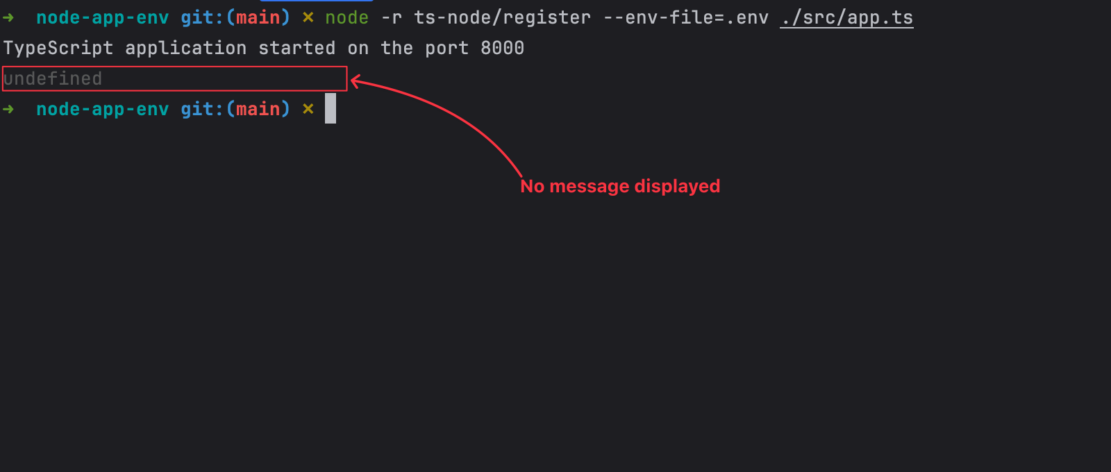 Read environment variables in a Node.js application