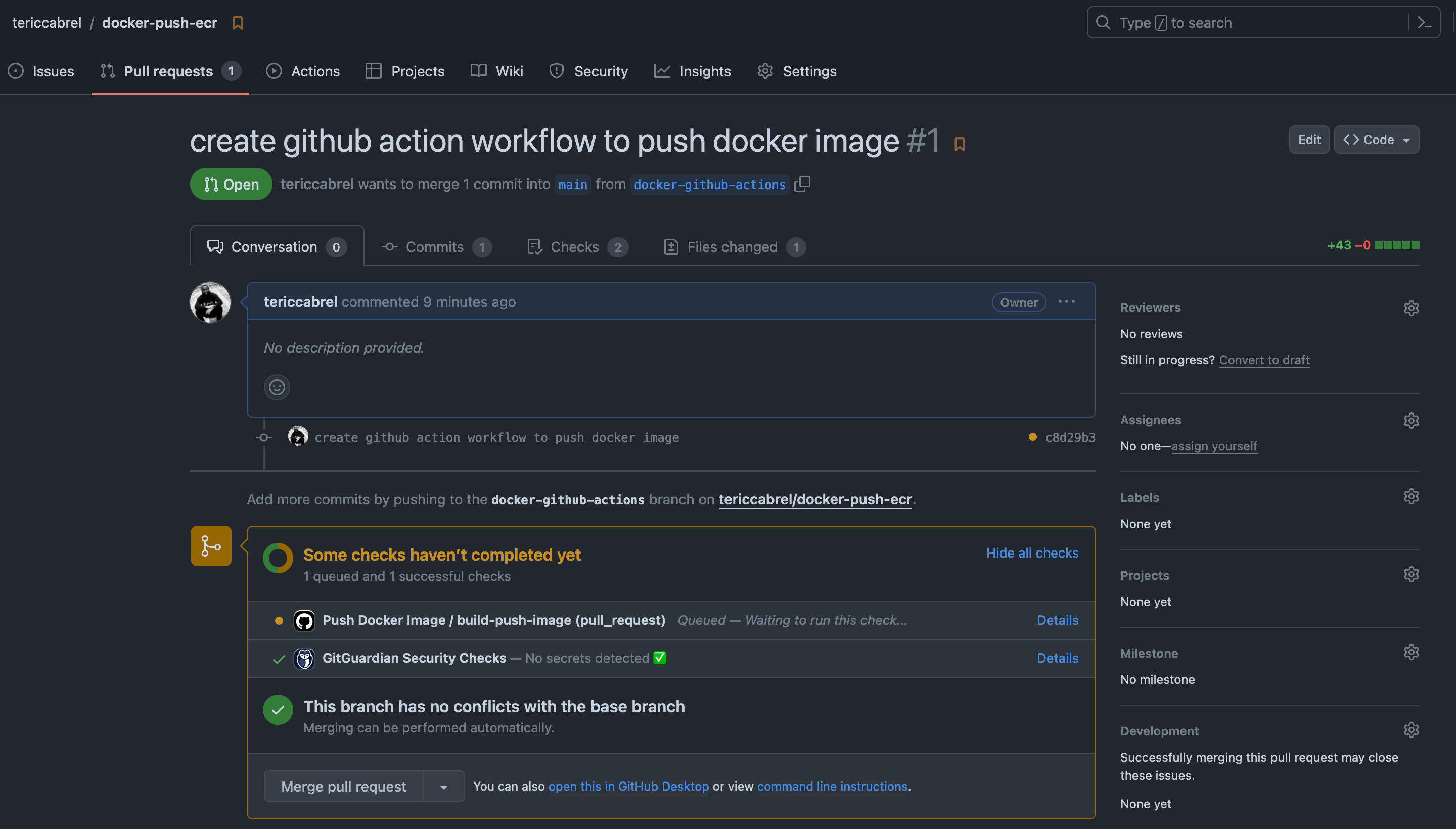 Publish a Docker image to Amazon ECR from a GitHub Actions