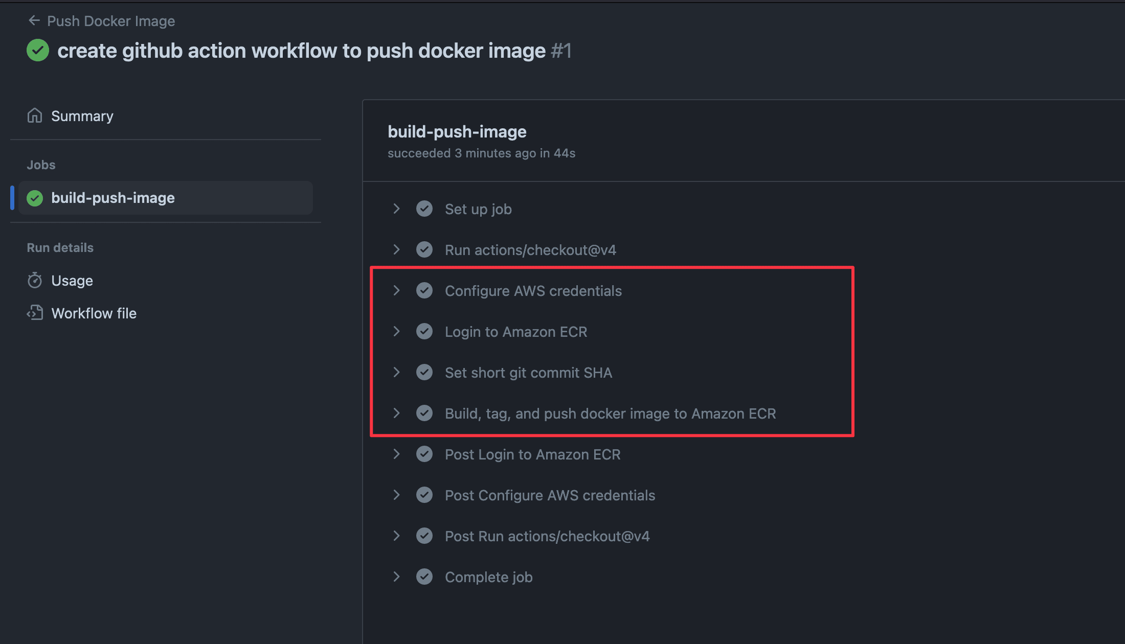 The GitHub Actions workflow succeeded.