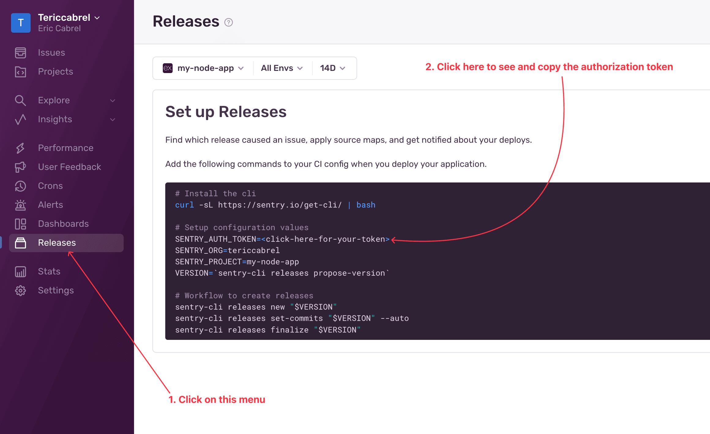 Retrieve the authorization token to use with the Sentry CLI.