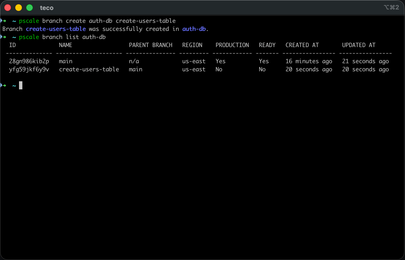 Create a new branch from the main branch.