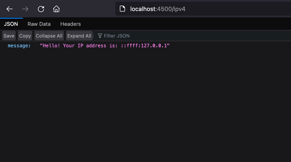 node.js local ip address