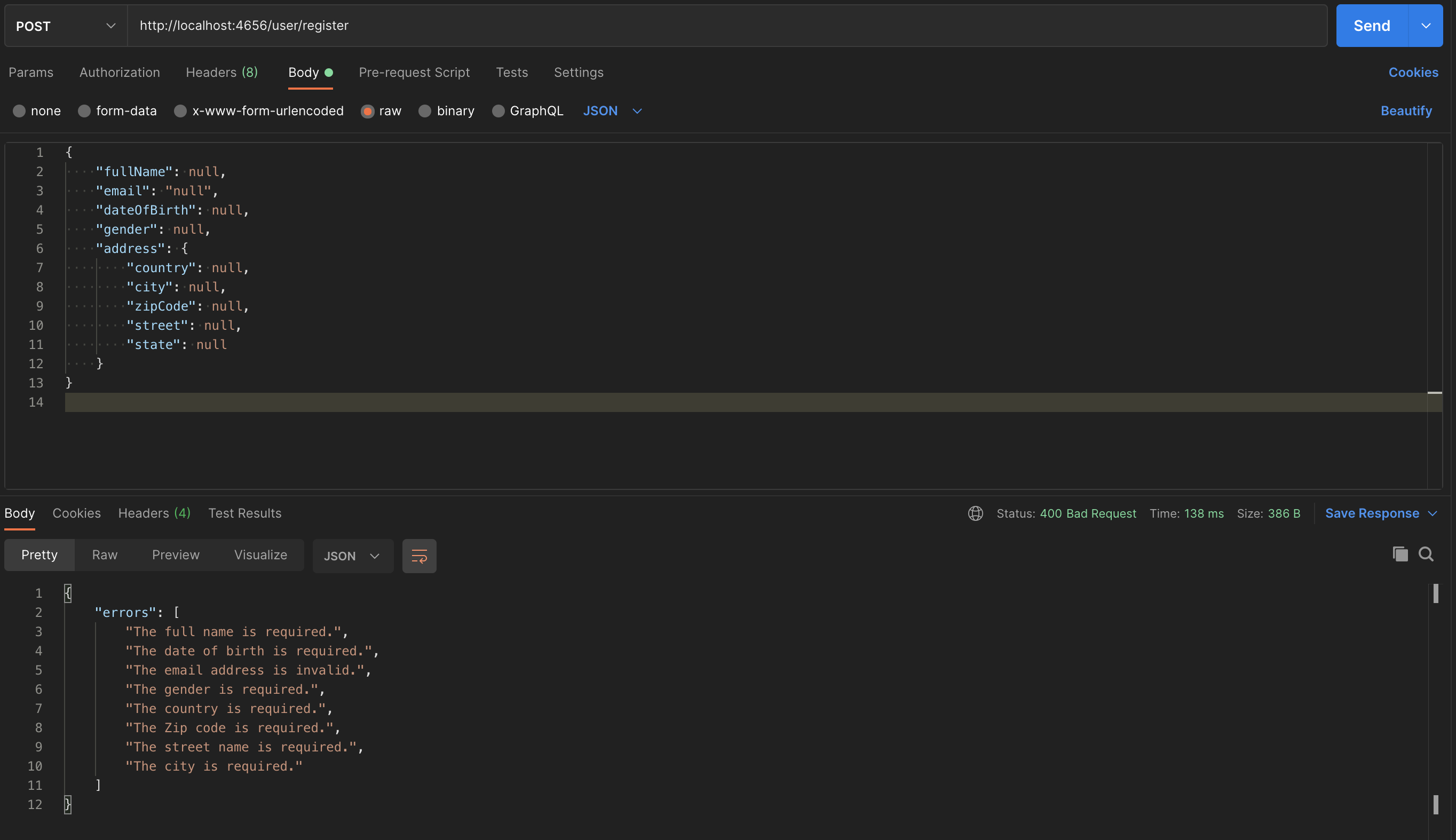 Ошибка валидации java. Err_address_Invalid. Request body. Example of parameterized query. The Server Returned an Invalid or incomplete response..